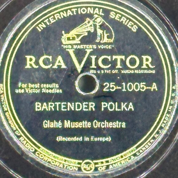 Glahe Musette Orchestra Bartender Polka 10in 78 RPM RCA Victor 25-1005 - Picture 2 of 4